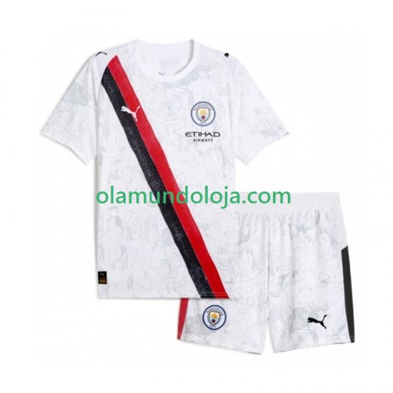 Camisola Manchester City UPER Kids Criança Equipamento Primeiro 2025-2026 Manga Curta